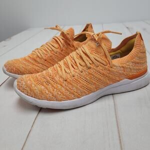APL Techloom wave trainers orange knit sneaker shoes